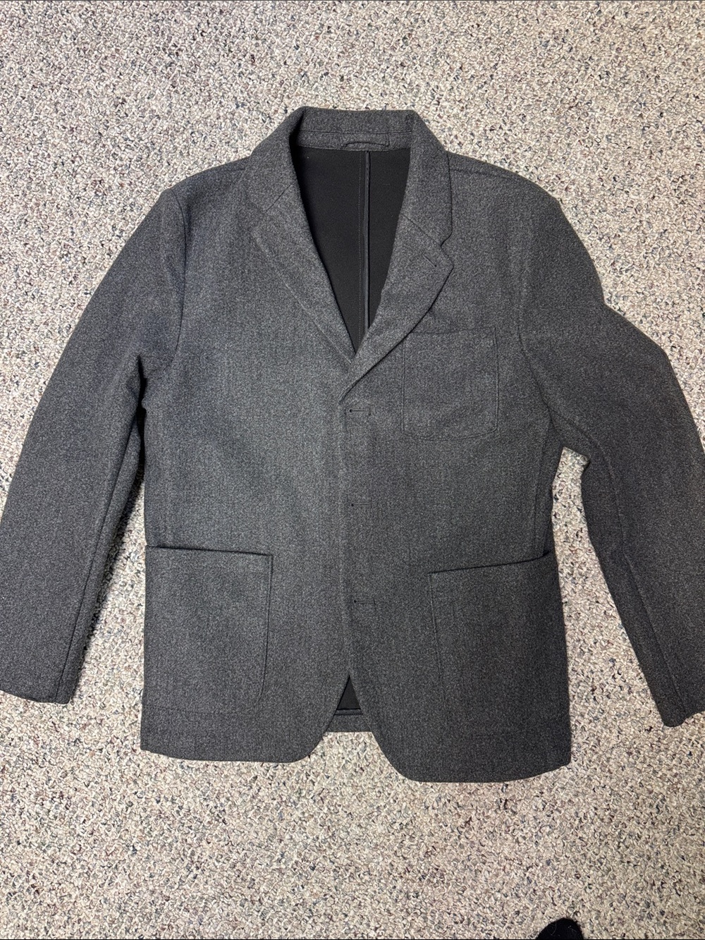 Men's Charcoal Gray Blazer - Modern Tailored Jacket thick and warm size M